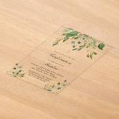 Invitations En Acrylique conception de verdure | Confirmation (Poser)