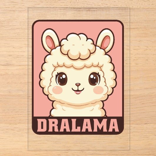 Invitations En Acrylique Conception d'illustration de lama mignon (Recto)