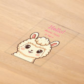 Invitations En Acrylique Conception d'illustration de lama mignon (Poser)
