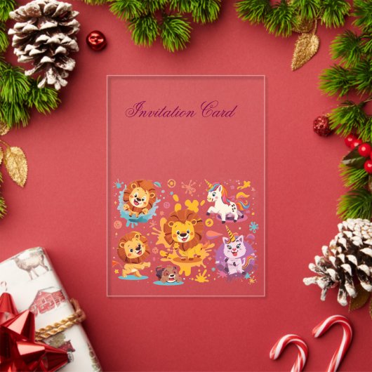 Invitations En Acrylique Conception d'invitation d'anniversaire pour un ani (Insitu (vacances))