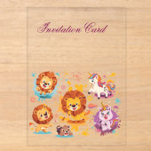 Invitations En Acrylique Conception d'invitation d'anniversaire pour un ani (Recto)