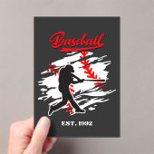 Invitations En Acrylique Conception Graphique de Silhouette de Baseball – F (In situ (ordinateur de poche))