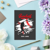 Invitations En Acrylique Conception Graphique de Silhouette de Baseball – F (Insitu (Mariage))