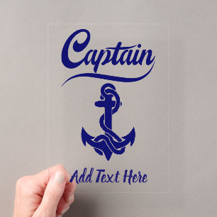 Invitations En Acrylique Conception nautique d'ancre de voilier capitaine