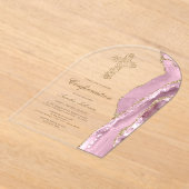 Invitations En Acrylique Confirmation Agate Rose (Poser)