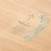 Invitations En Acrylique Confirmation Arche de Gypsophile (Poser)