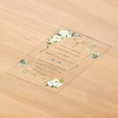 Invitations En Acrylique Confirmation Charmeuse Florale Blanche (Poser)