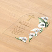 Invitations En Acrylique Confirmation d'arche de lys calla (Poser)