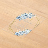 Invitations En Acrylique Confirmation de jardin bleu Fleur sauvage élégant (Poser)