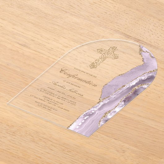 Invitations En Acrylique Confirmation de la grille Dusty Lilac (Poser)