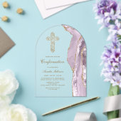 Invitations En Acrylique Confirmation de la grille Dusty Lilac (Insitu (Mariage))