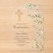 Invitations En Acrylique Confirmation de l'arc d'aquarelle (Recto)