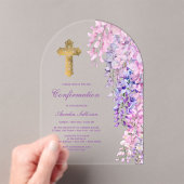 Invitations En Acrylique Confirmation de l'arc d'aquarelle Wisteria (In situ (ordinateur de poche))