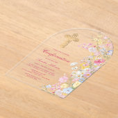 Invitations En Acrylique Confirmation de l'arche de fleurs de prairie (Poser)
