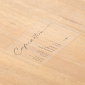 Invitations En Acrylique Confirmation de script élégant moderne (Poser)