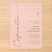 Invitations En Acrylique Confirmation de style élégant moderne (Recto)