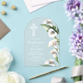 Invitations En Acrylique Confirmation délicate avec arches de lys calla (Insitu (Mariage))
