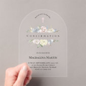 Invitations En Acrylique confirmation du cadre floral (In situ (ordinateur de poche))