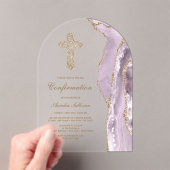 Invitations En Acrylique Confirmation Dusty Lilac Agate (In situ (ordinateur de poche))