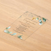 Invitations En Acrylique Confirmation Eucalyptus Verdure Fille d'Or (Poser)