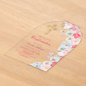 Invitations En Acrylique Confirmation Fleurs à l'aquarelle Arche (Poser)
