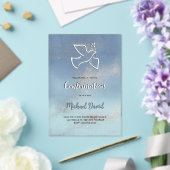 Invitations En Acrylique Confirmation gris marbre bleu (Insitu (Mariage))