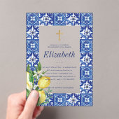 Invitations En Acrylique Confirmation Pour Son Carrelage Citron Méditerrané (In situ (ordinateur de poche))