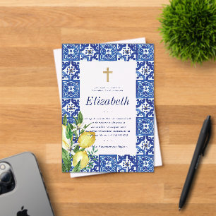 Invitations En Acrylique Confirmation Pour Son Carrelage Citron Méditerrané