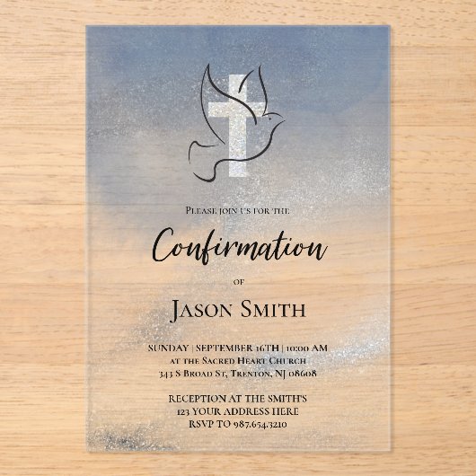 Invitations En Acrylique Confirmations (Recto)