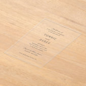 Invitations En Acrylique Connie Moderne Mariage élégant (Poser)