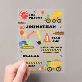 Invitations En Acrylique Construction 1er anniversaire (In situ (ordinateur de poche))