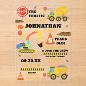 Invitations En Acrylique Construction 5e anniversaire (Recto)