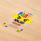 Invitations En Acrylique Construisons et faisons la fête Blocs de construct (Poser)