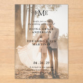 Invitations En Acrylique Contemporain Bold Monogramme Photo Mariage moderne (Recto)
