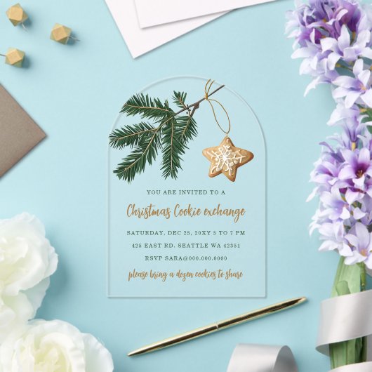 Invitations En Acrylique Cookie Exchange Christmas Party (Insitu (Mariage))