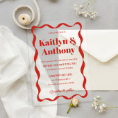 Invitations En Acrylique Coquette Curvy Ribbon Retro Mariage