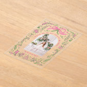 Invitations En Acrylique Coquette Famille de Noël Photo Pink Green Doodle (Poser)