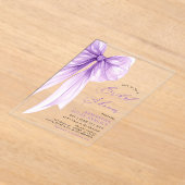 Invitations En Acrylique Coquette moderne tendance Fête des mariées pourpre (Poser)