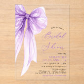 Invitations En Acrylique Coquette moderne tendance Fête des mariées pourpre (Recto)