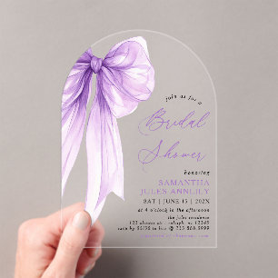 Invitations En Acrylique Coquette moderne tendance Fête des mariées pourpre