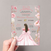 Invitations En Acrylique Coquette rose pâle Princesse Quinceanera (In situ (ordinateur de poche))