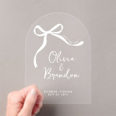 Invitations En Acrylique Coquette whimsical main dessiné arc enregistrer la (In situ (ordinateur de poche))