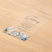 Invitations En Acrylique Coquillages Rustiques Océan Mer Eté Plage Mariage (Poser)