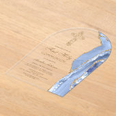Invitations En Acrylique Cornflower Blue Agate First Communion (Poser)
