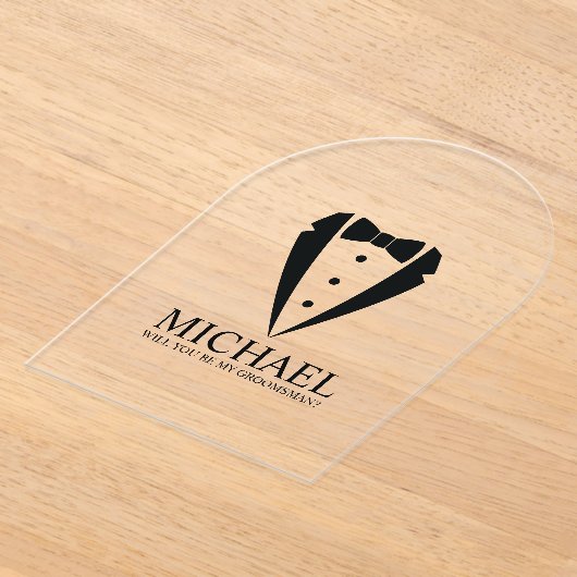 Invitations En Acrylique Costume Tuxedo Noir - Proposition de fabricant (Poser)