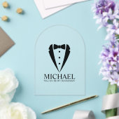 Invitations En Acrylique Costume Tuxedo Noir - Proposition de fabricant (Insitu (Mariage))