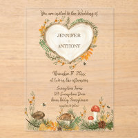 Cosy Woodland Cottagecore Mariage de coeur en bois