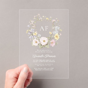 Invitations En Acrylique Cottagecore Fête de Fiançailles Fleur des Champs R