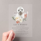Invitations En Acrylique Couleur d'eau mignonne Phoque arctique Fête d'anni (In situ (ordinateur de poche))