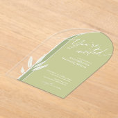 Invitations En Acrylique Couleurs Eucalyptus Mariage Vert ID901 (Poser)